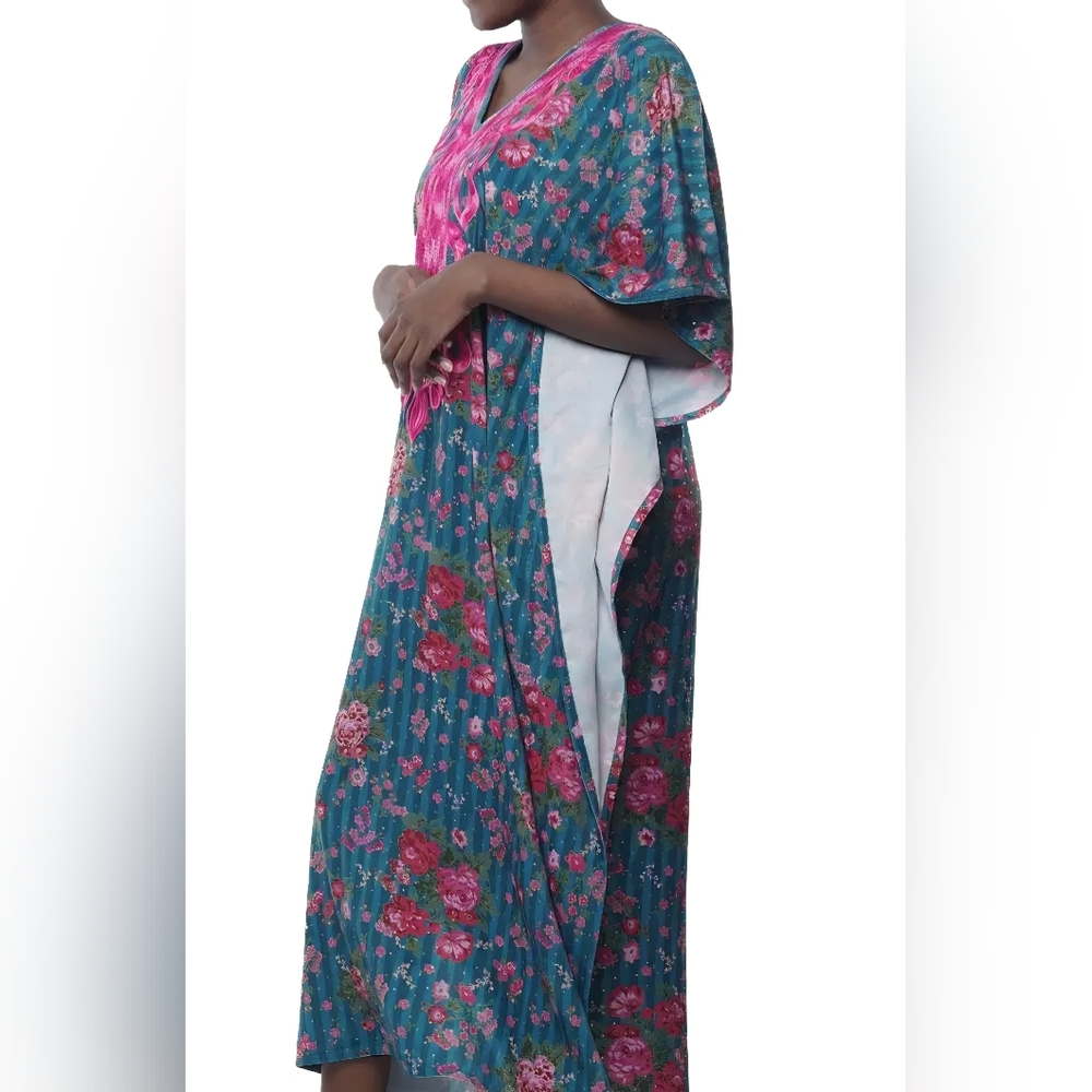 Floral Kaftan with Headwrap - Picture 2 of 3